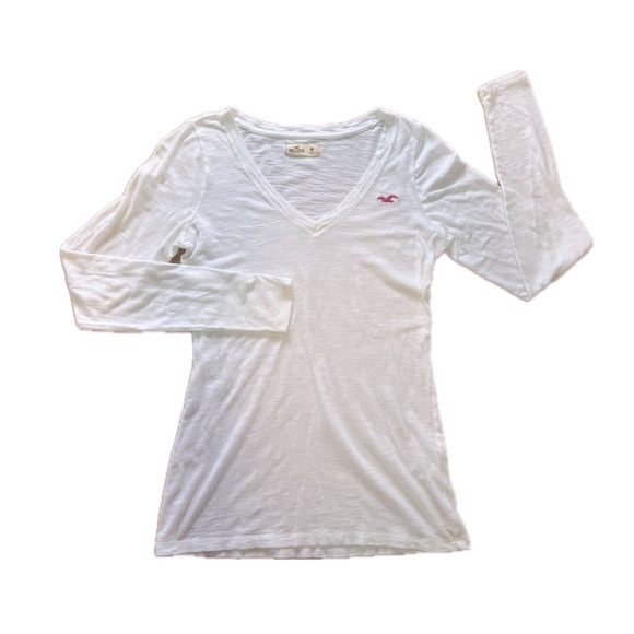 Hollister Lot Of 2 Zip Up Hoodie & Long Sleeved Shirt Pink/white SZ medium - Picture 12 of 12